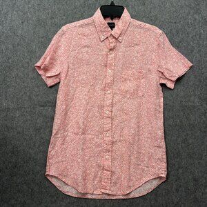 J. Crew Factory Linen Blend Short Sleeve Slim Fit Shirt Men's Size S Floral NWT